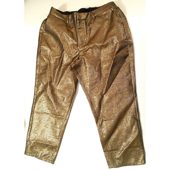 New Womens Joan Rivers Red Carpet Petite Slim Ankle Leg Shimmer Pants Bronze LP - Picture 2 of 8
